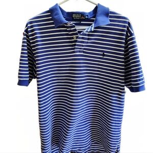 Polo by Ralph Lauren Navy and White Striped Polo Shirt Size XL